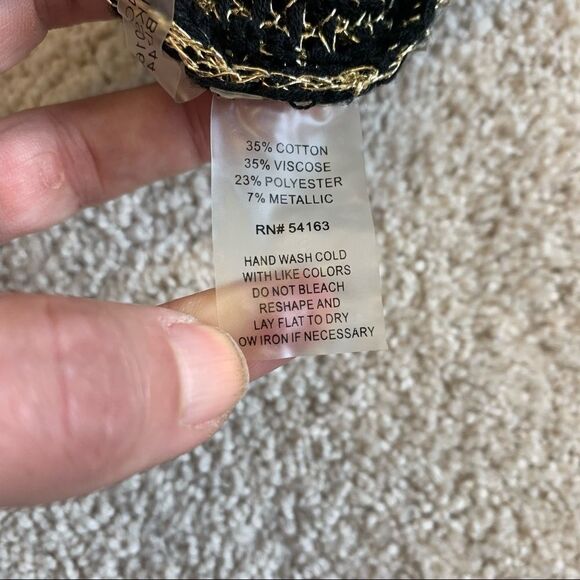 Calvin Klein Gold Black Openfront Cardigan Size M - Picture 5 of 7